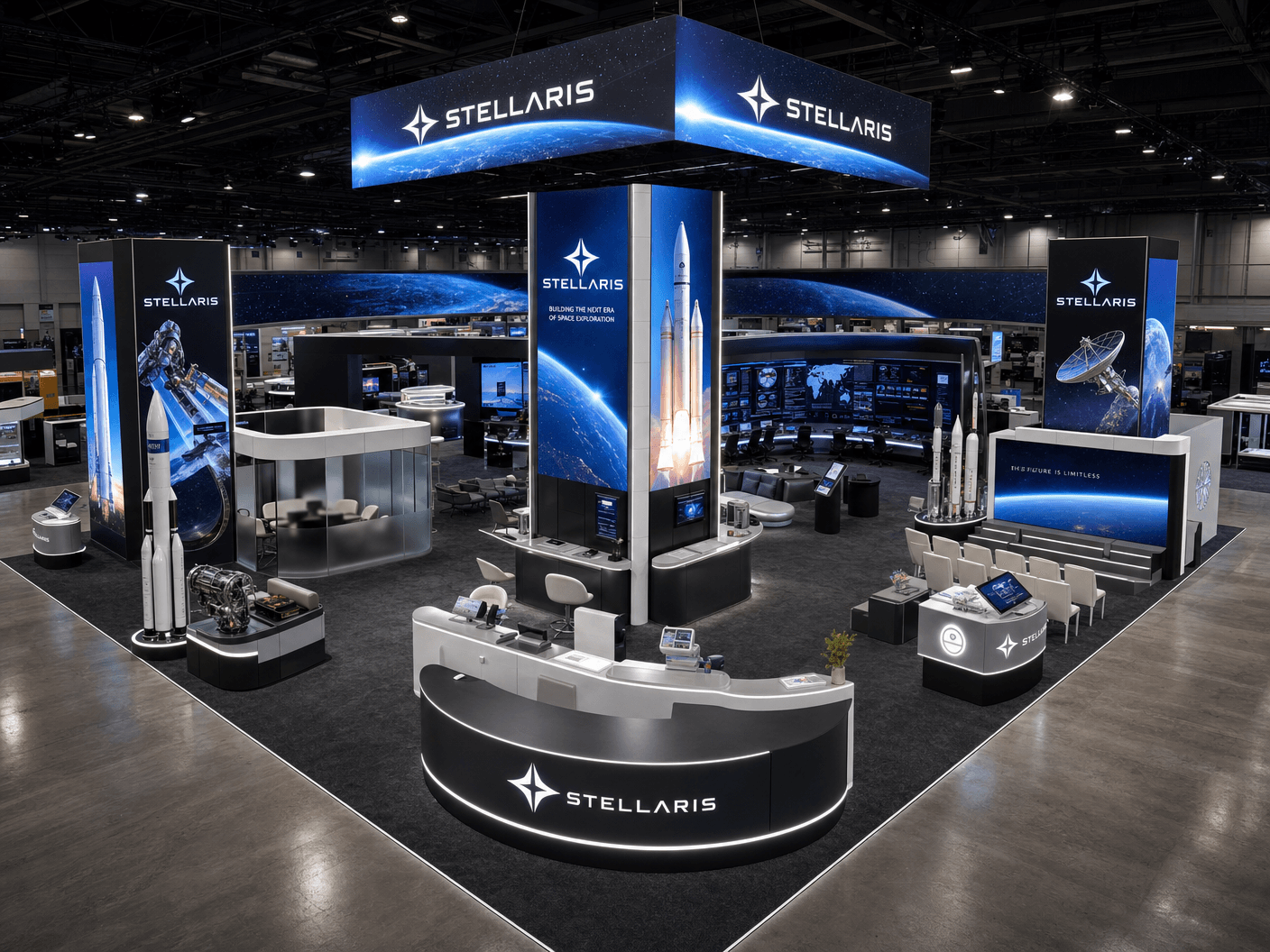 40x40 LED Trade Show Exhibit for I/ITSEC Aerospace Firms