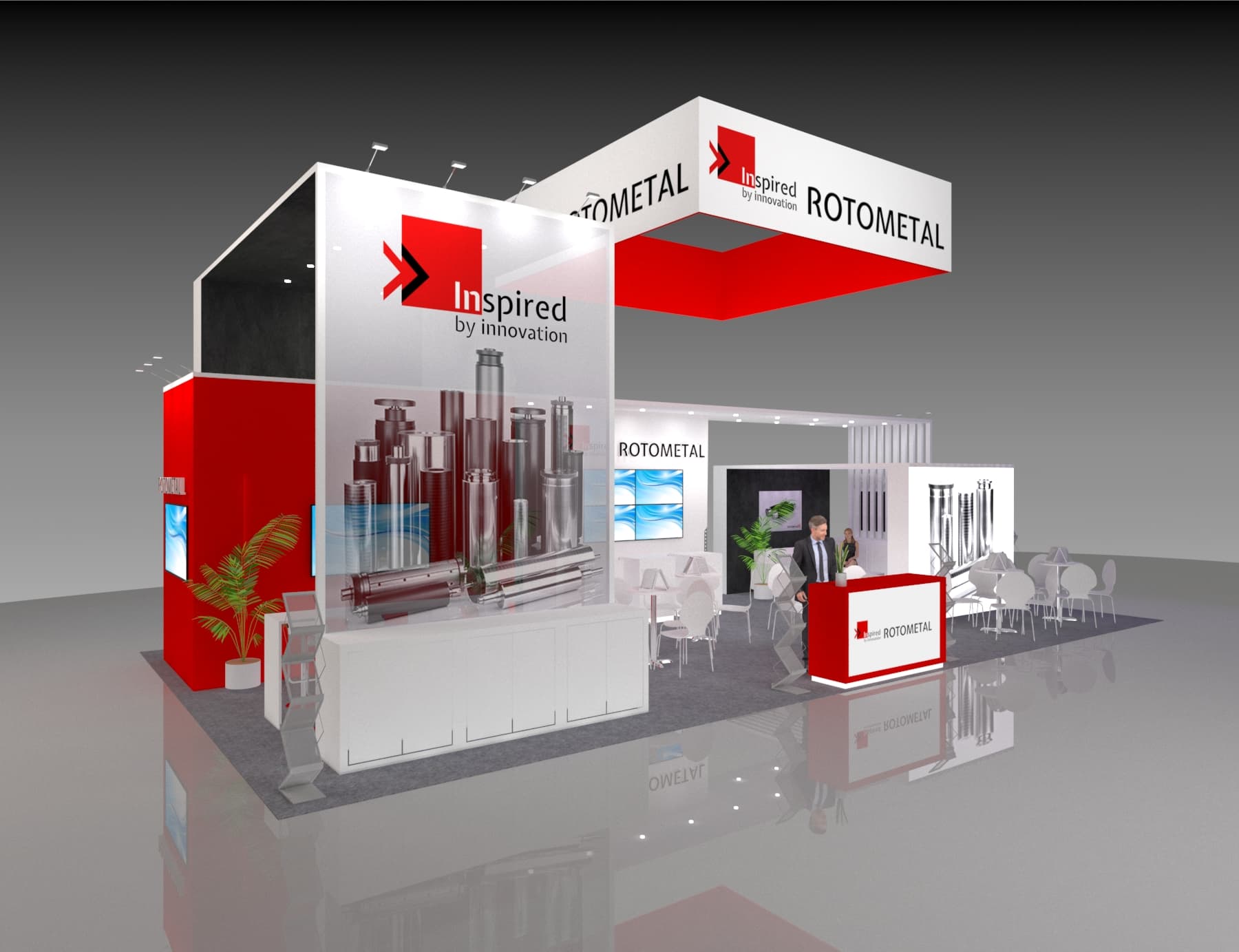 44x25 Custom Exhibit Rental for Mobile World Congress