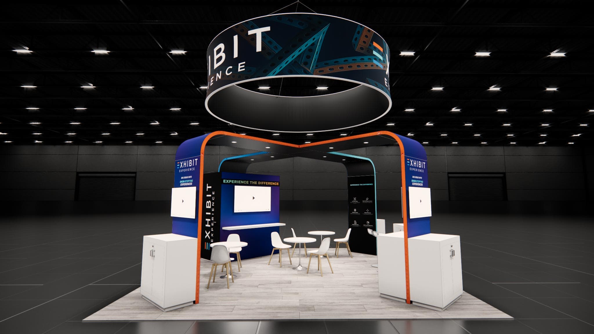 20 x 20 Affordable Trade Show Exhibit Rental Package - Option 4